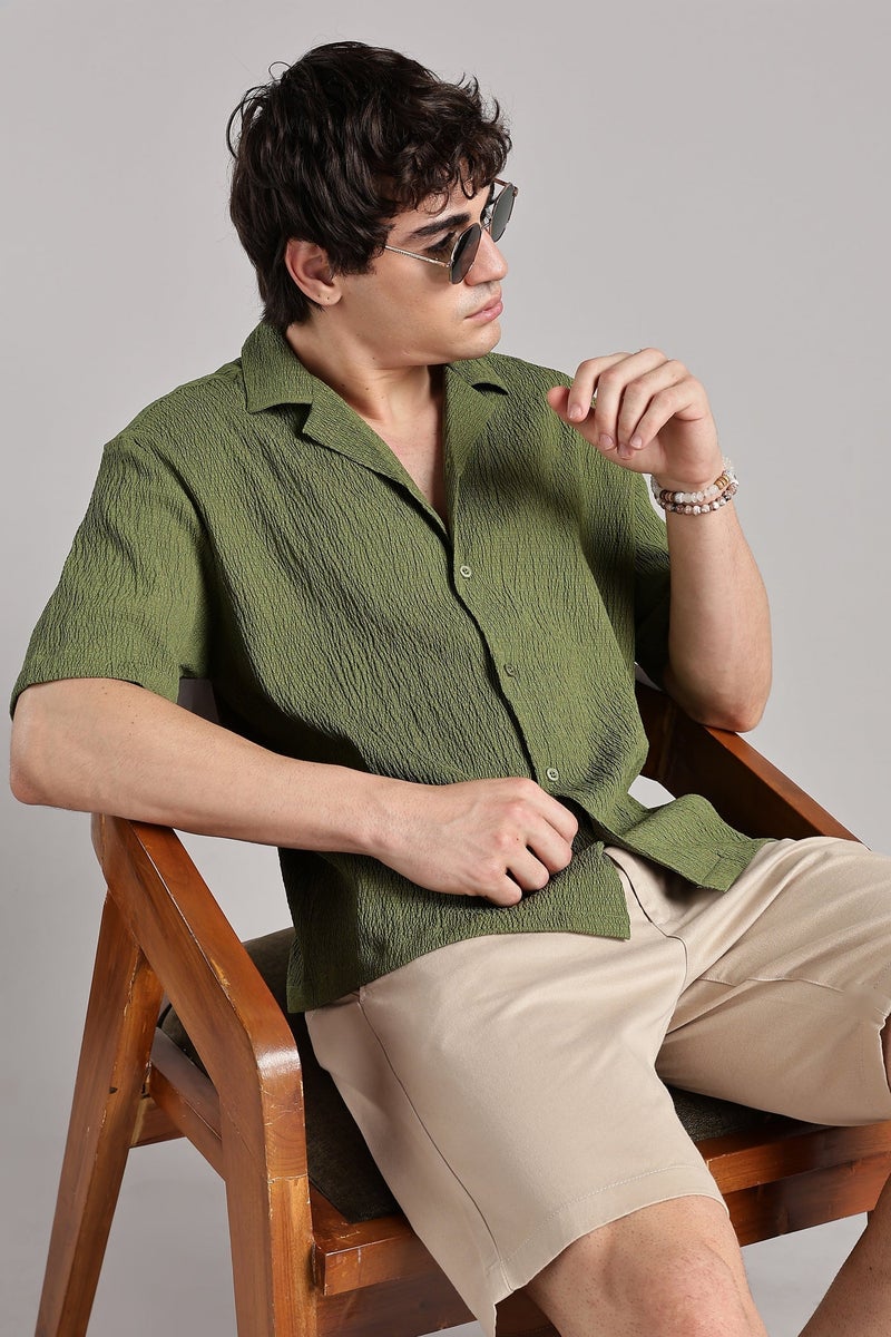 fyltr Men's Casual Shirt  - Textured Comfort: Crafted from a crinkled fabric that adds dimension and all-day ease - Image 4